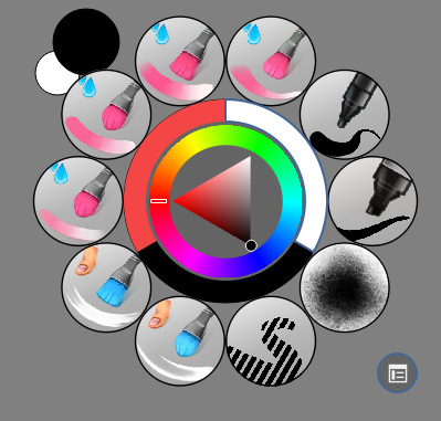 Krita’s new pop-up palette has round icons