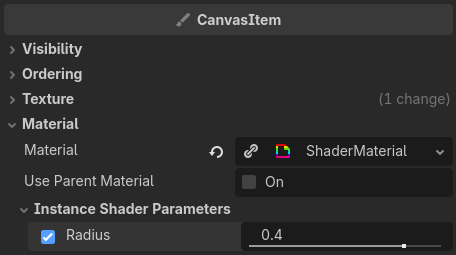Radius as an instance shader parameter