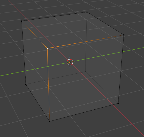 The vertex of a 3D cube