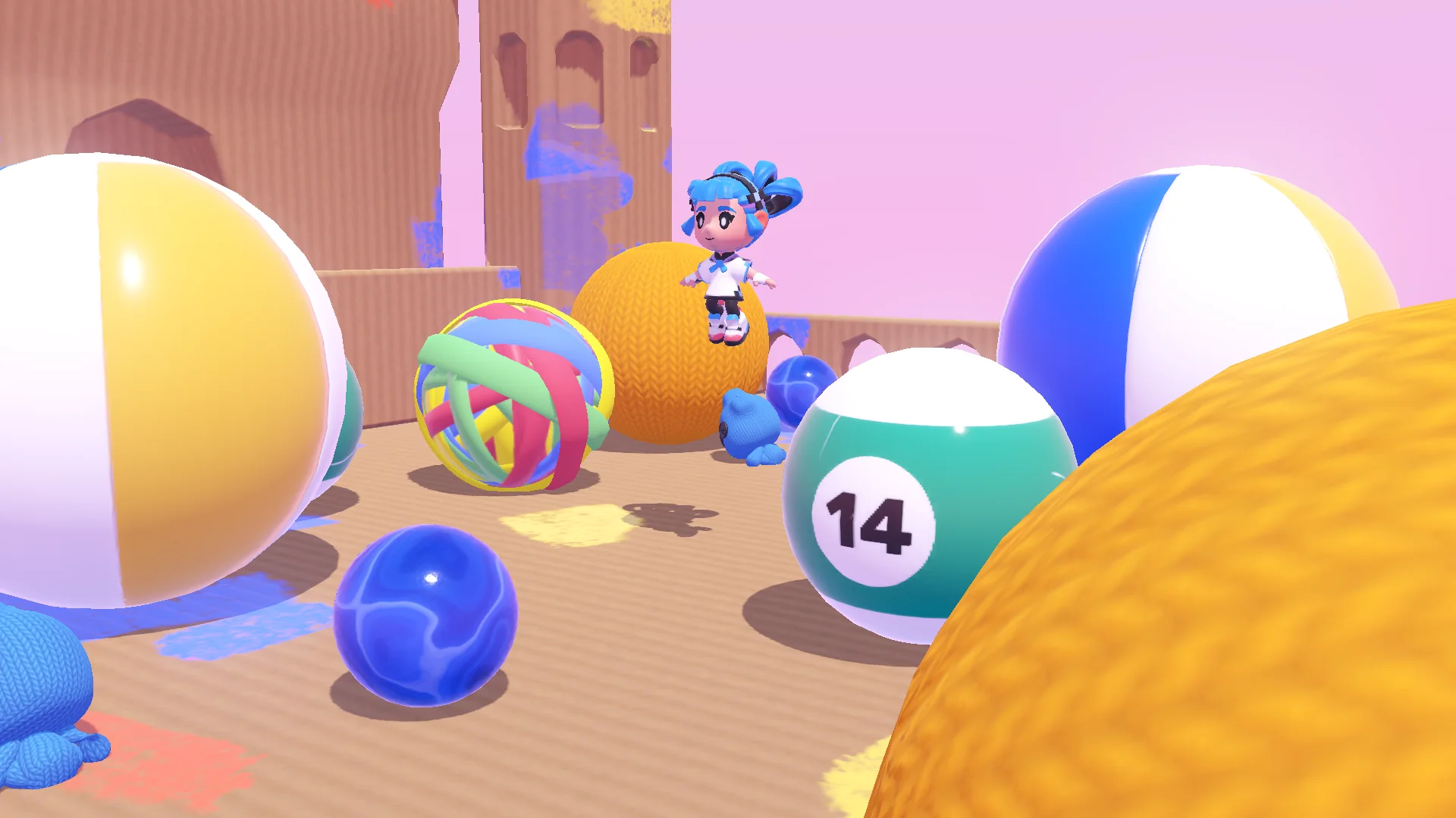 A physics demo with balls bouncing around an enclosed area