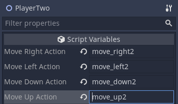 Player 2 input variables