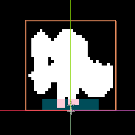The mask sprite with the masking shader applied