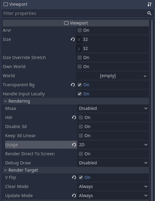 Settings of Viewport