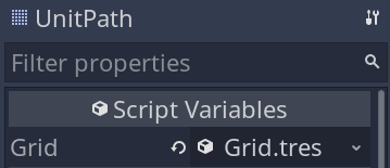 The grid resource attached to the UnitPath node