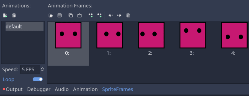 Textures of the AnimatedSprite
