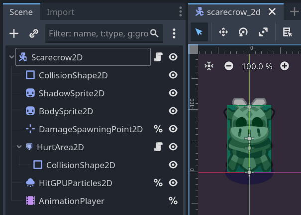 Screenshot of the Scarecrow2D scene