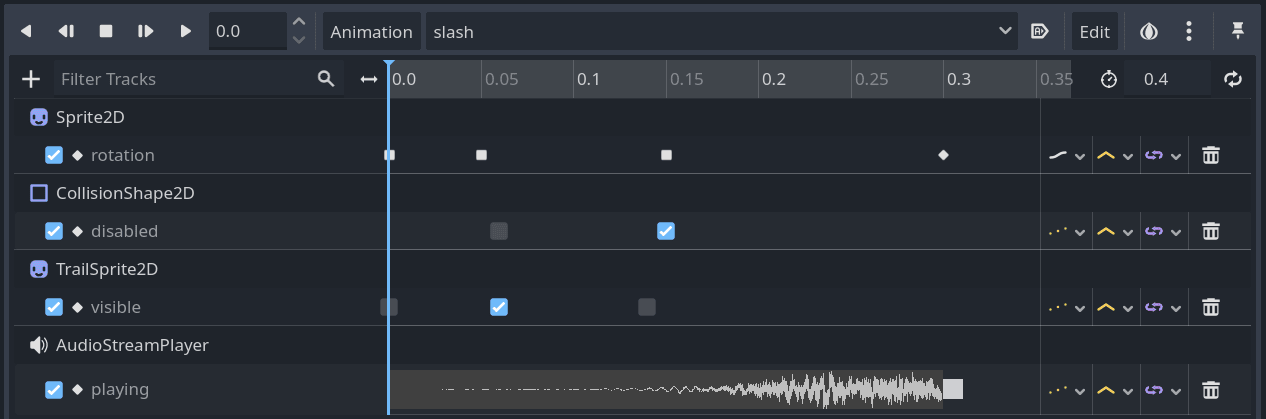 Screenshot of the full sword attack animation