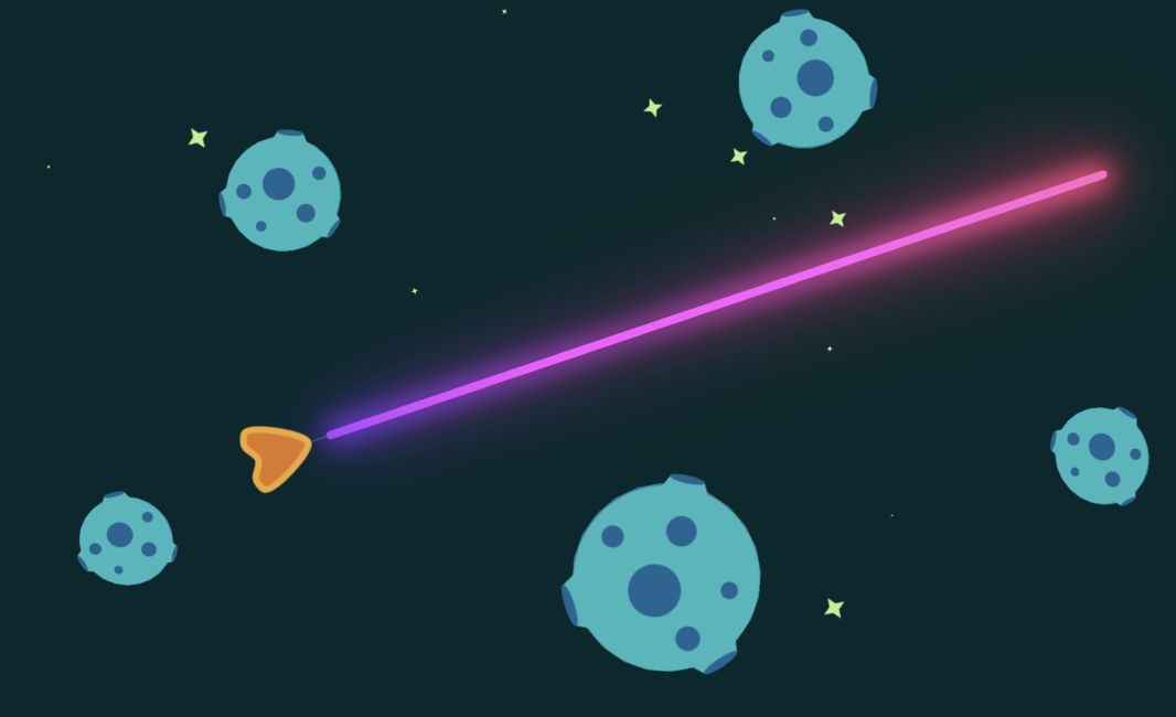 Screenshot of the laser with a disco beam gradient