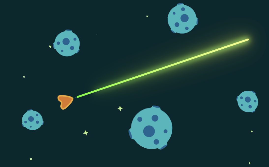 Screenshot of the laser with a green gradient