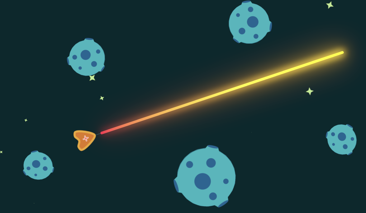 Screenshot of the laser with a red to yellow gradient