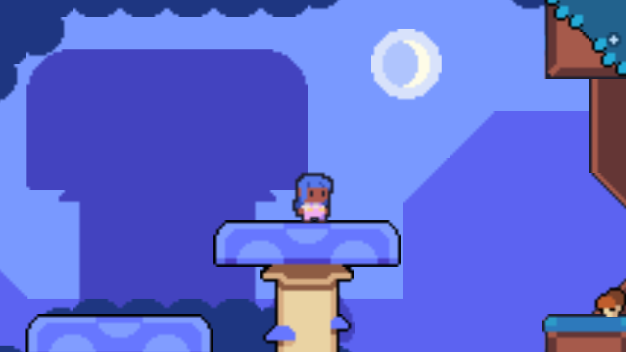 Lucy the pixel art character looking sad and blurry